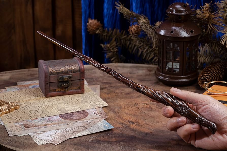 ハンドメイド 木製 魔法の杖 約49.5cm Amazon | Handicraftviet 手彫り 木製 魔法の杖 - 15インチ